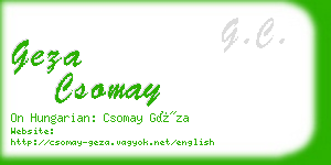 geza csomay business card